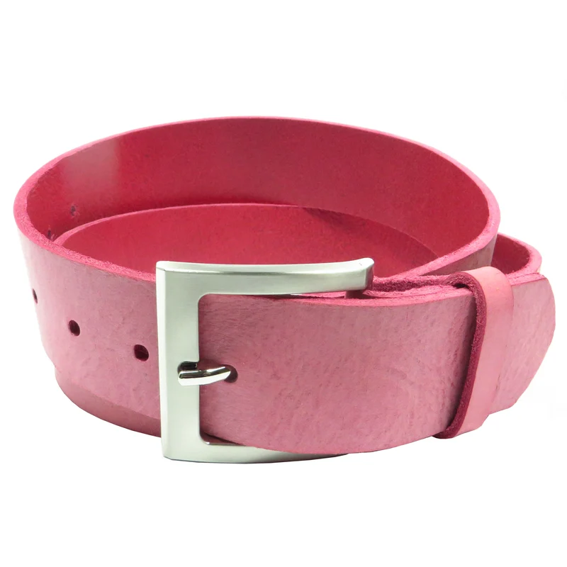 Ledergürtel 4 cm breit pink Rindsleder