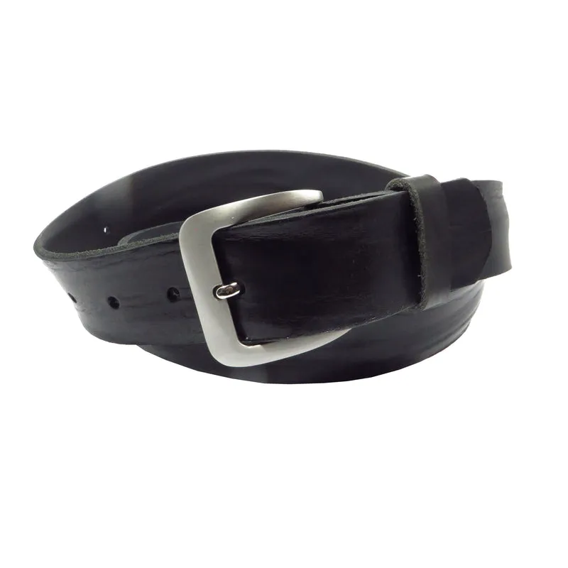 Ledergürtel 4 cm breit schwarz Rindsleder
