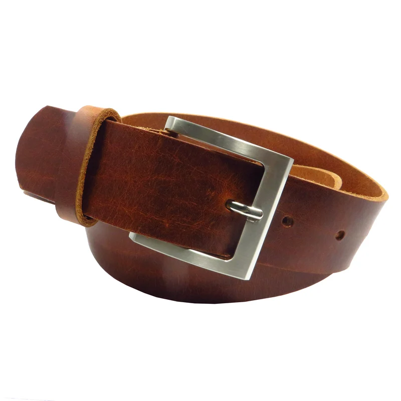 Ledergürtel 4 cm breit cognac braun Rindsleder
