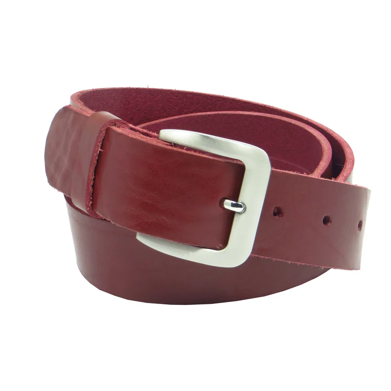 Ledergürtel 4 cm breit bordeaux rot Rindsleder