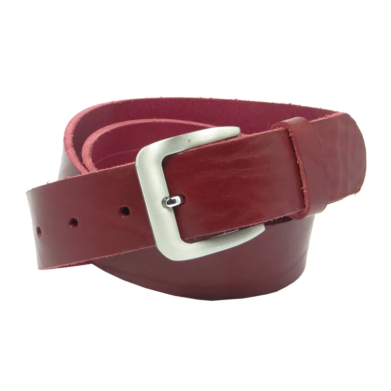 Ledergürtel 4 cm breit bordeaux rot Rindsleder