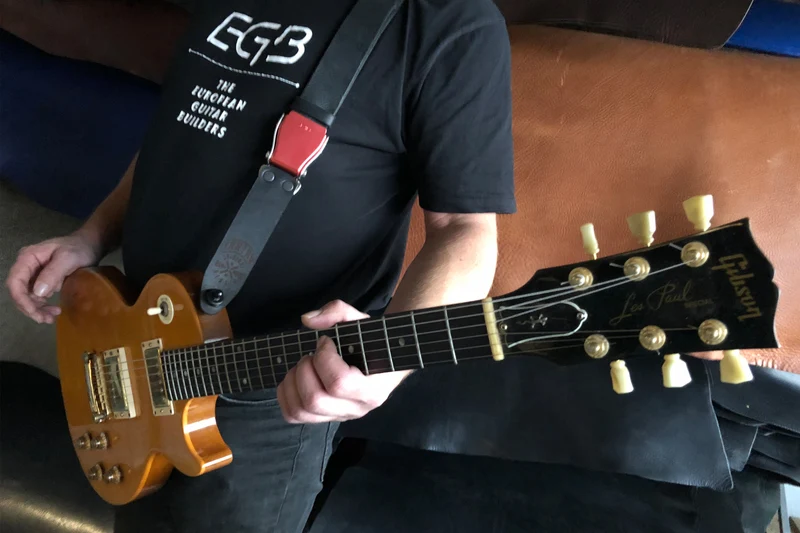 GITARRENGURT DARKBROWN/SILBER