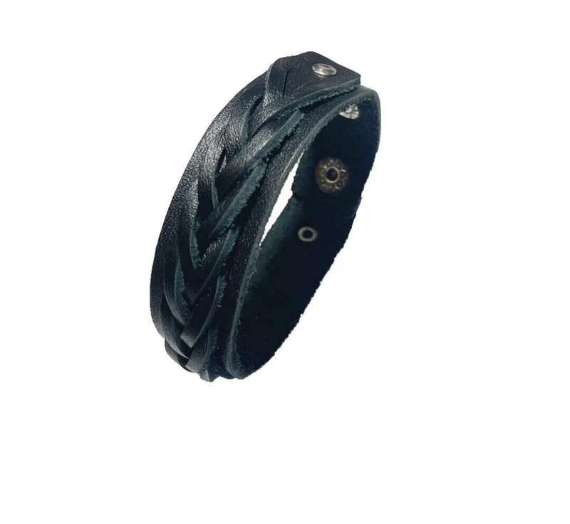 Echt Lederarmband Western Biker braun oder schwarz Flechtung
