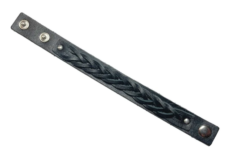 Echt Lederarmband Western Biker braun oder schwarz Flechtung