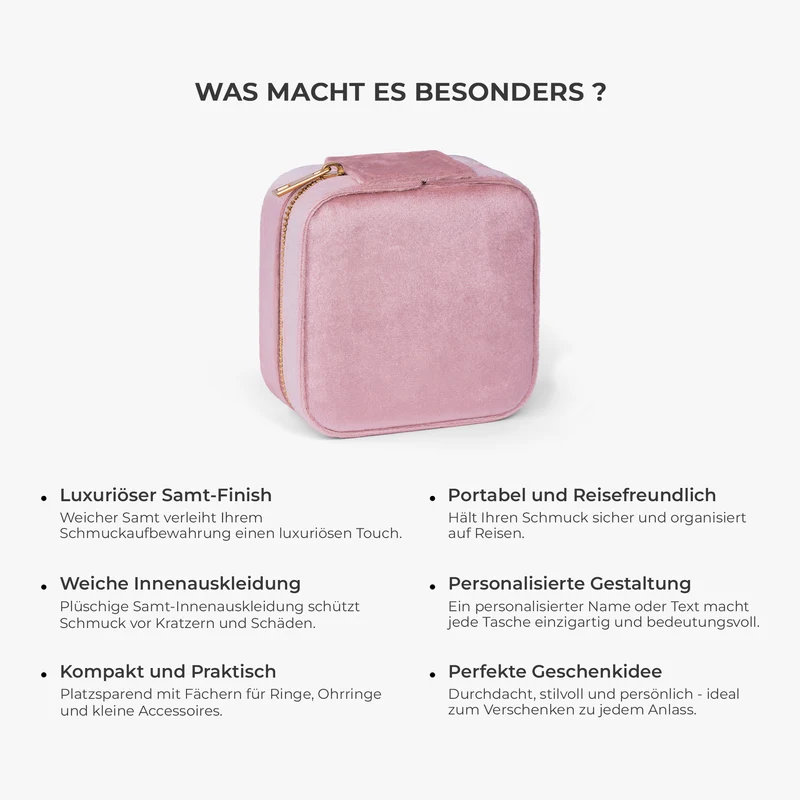 Name + Blume - Personalisierte Geschenke Für Frauen | Schmuckkästchen Samt