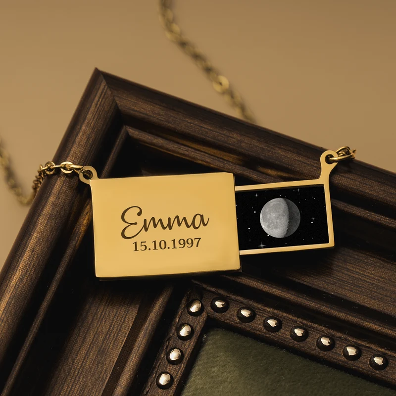 Mondphase Briefumschlag Kette - Personalisierte Geschenke Für Frauen | Kette