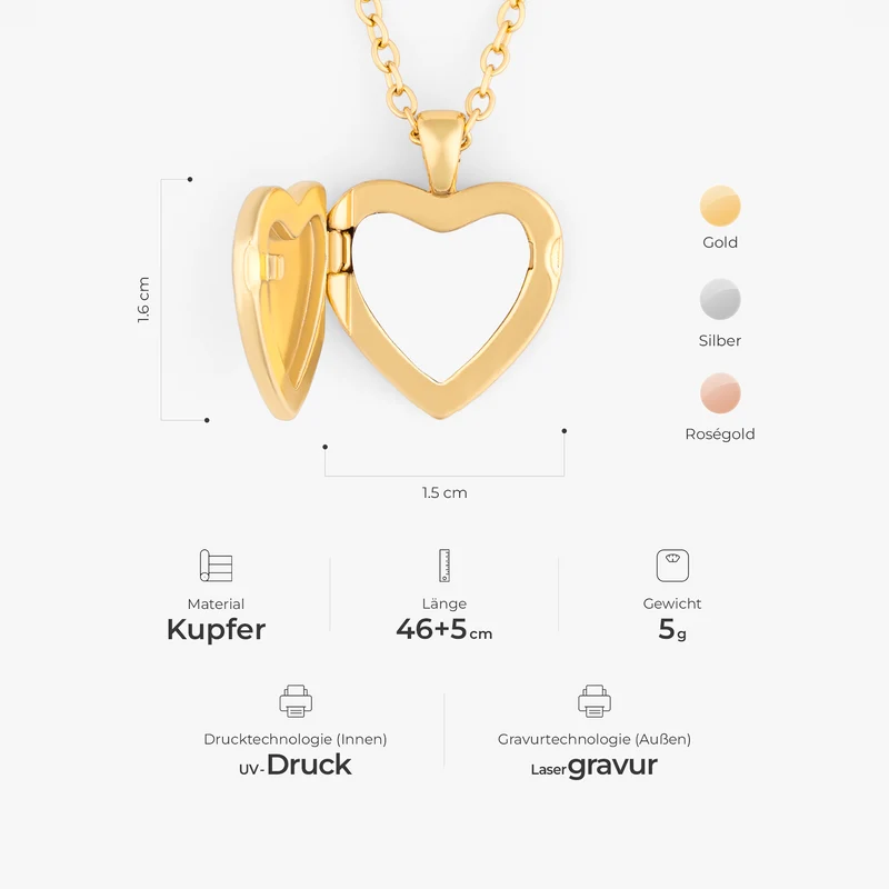 Mensch Pferd - Personalisiertes Geschenk | Herzkette Mit Bild Zum Aufklappen