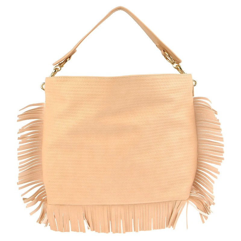 LIU JO Tasche Monospalla mit Fransen in Nude