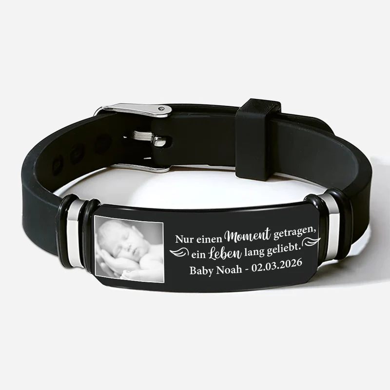 Nur Einen Moment Getragen Ein Leben Lang Geliebt - Personalisierte Trauergeschenke | Armband Mit Ultraschallfoto Sternenkinder