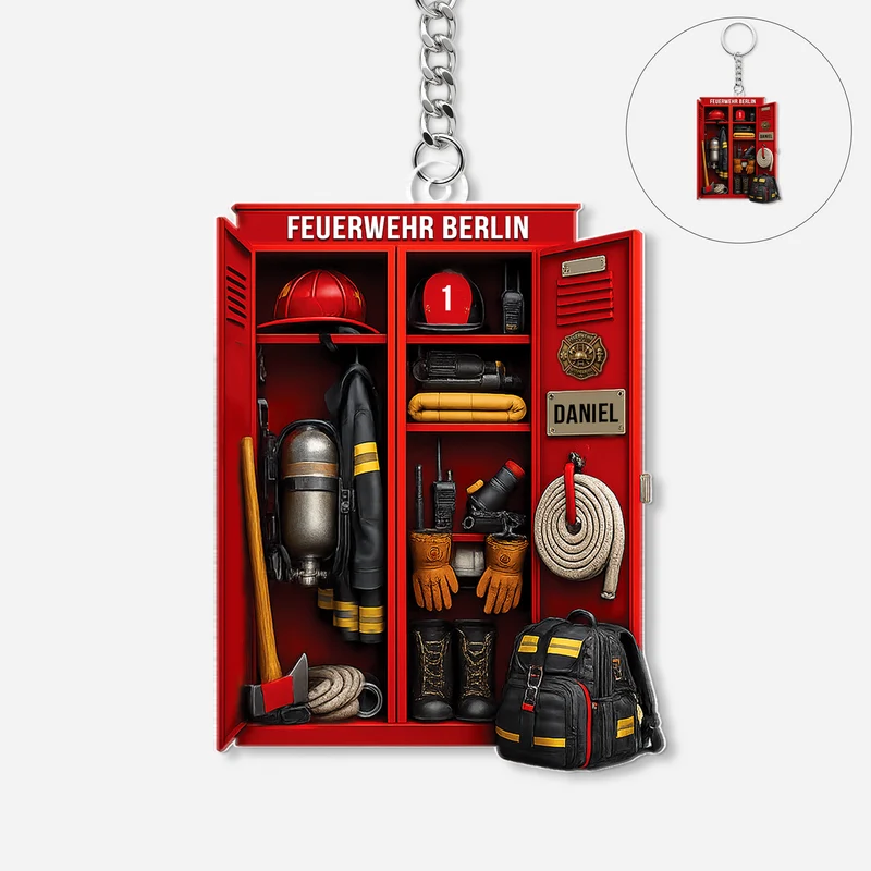 [3D-Optik] Feuerwehrspinde - Personalisiertes Geschenk | Acryl Schlüsselanhänger