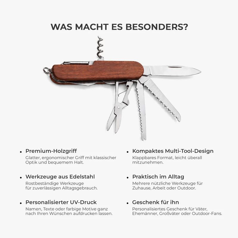 Du Bist Die Ganze Welt - Personalisiertes Geschenk | Multitool Messer Papa Opa