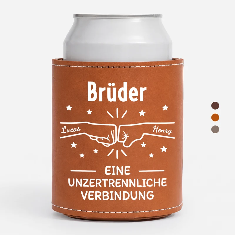 Eine Unzertrennliche Verbindung - Personalisiertes Geschenk | Leder Dosenkühler Bruder Schwester