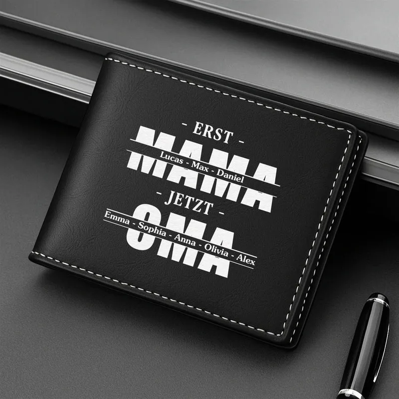 Erst Papa Dann Opa - Personalisiertes Geschenk | Portemonnaie Herren Papa Opa