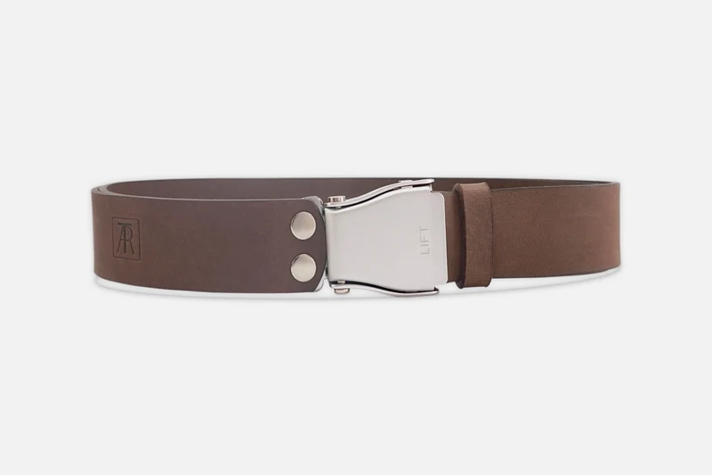 GÜRTEL BIG NUBUK BRAUN/SILBER