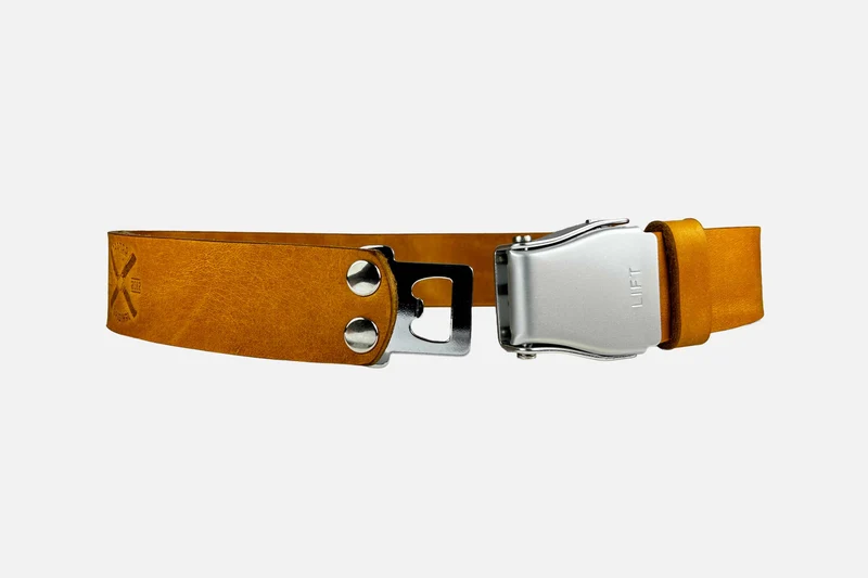 GÜRTEL BIG COGNAC/SILBER