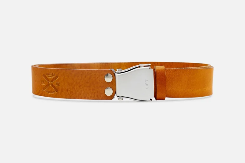 GÜRTEL BIG COGNAC LIGHT/SILBER