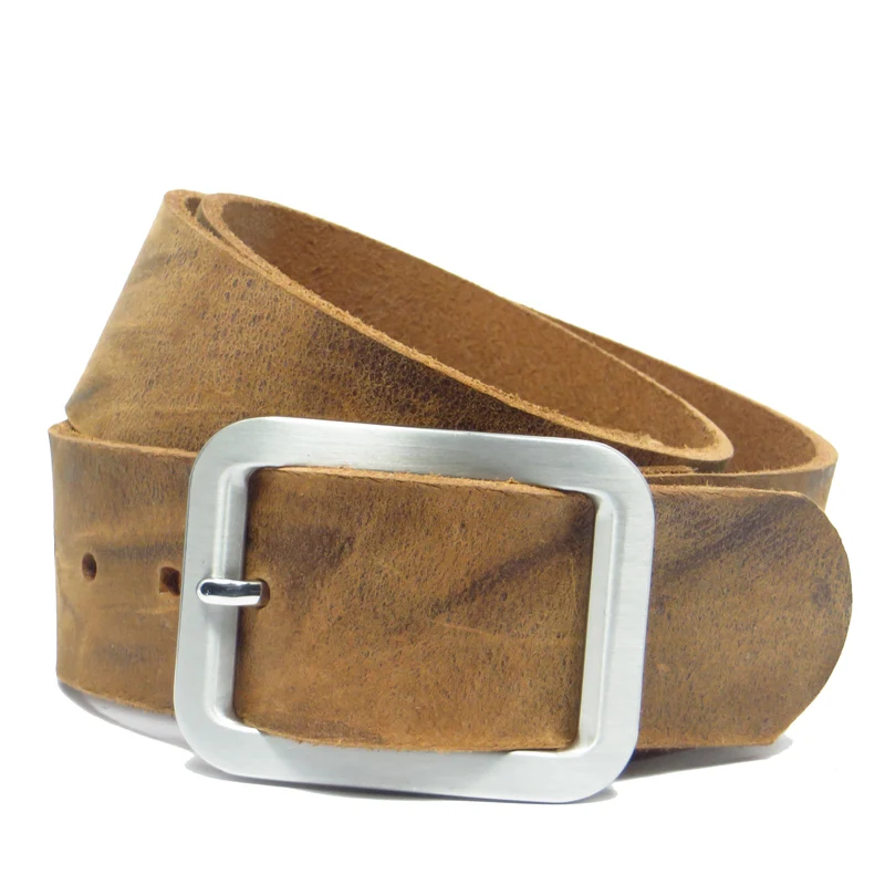 Ledergürtel 4 cm breit natur Büffelleder