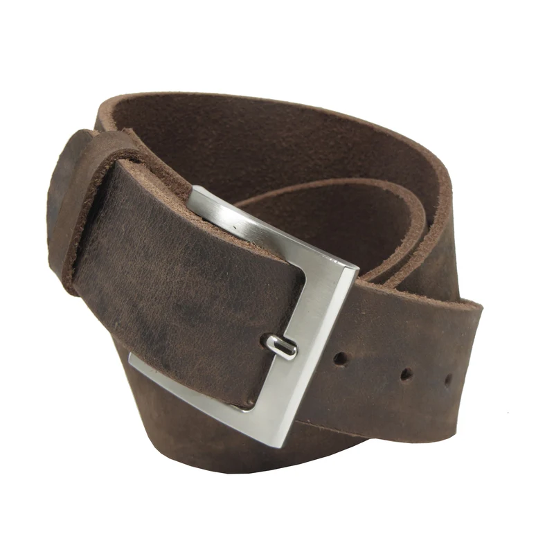 Ledergürtel 4 cm breit dunkelbraun Büffelleder