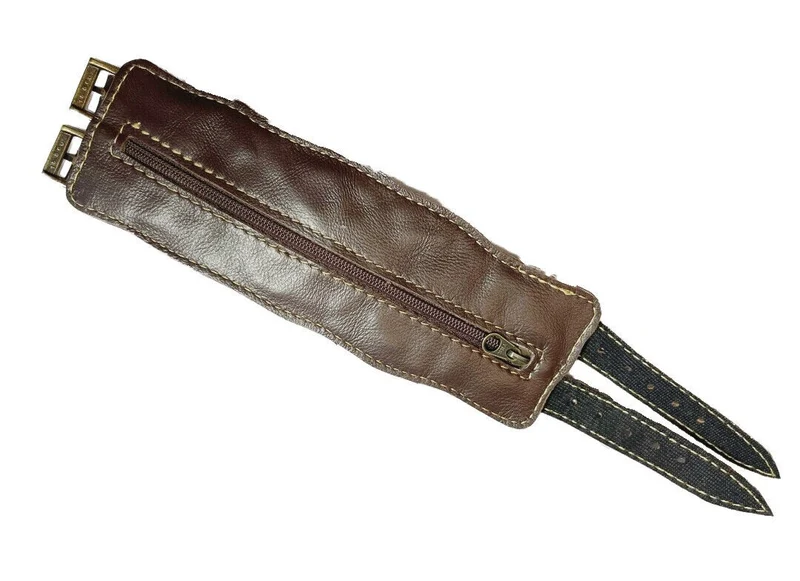 Echt Lederarmband Westernarmband BREIT braun mit Sicherheitsfach