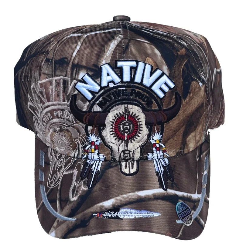 Baseballcap, Mütze mit Schild Native Pride bestickt mit Longhorn