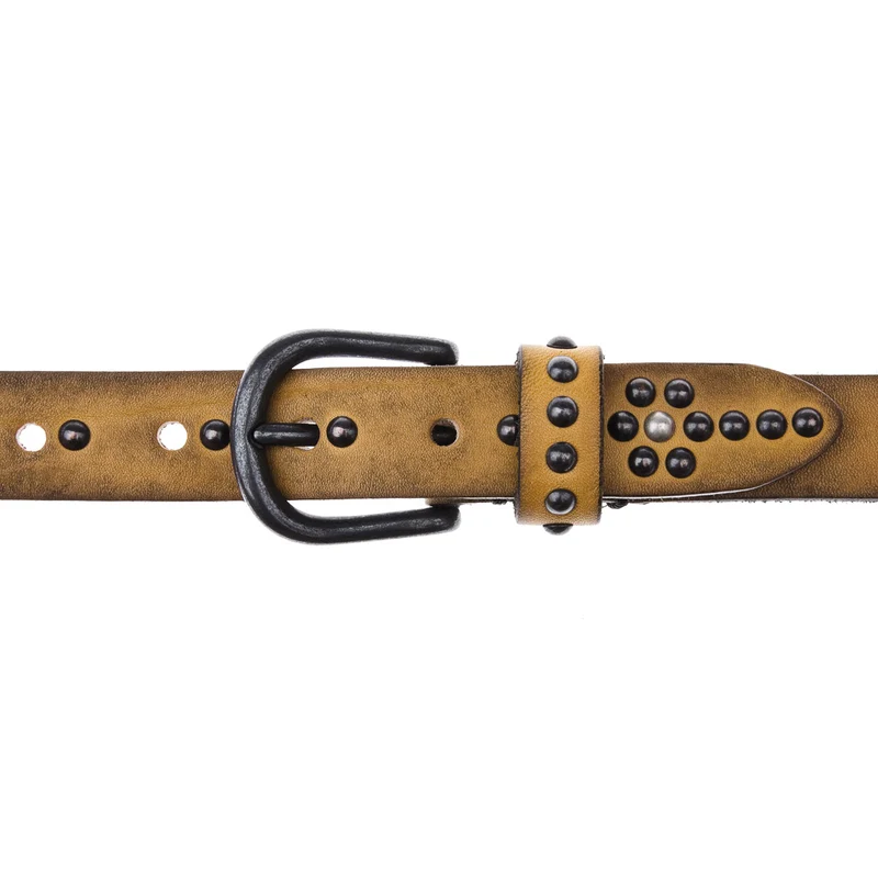 b, belt Gürtel mit Nieten in Senfgelb