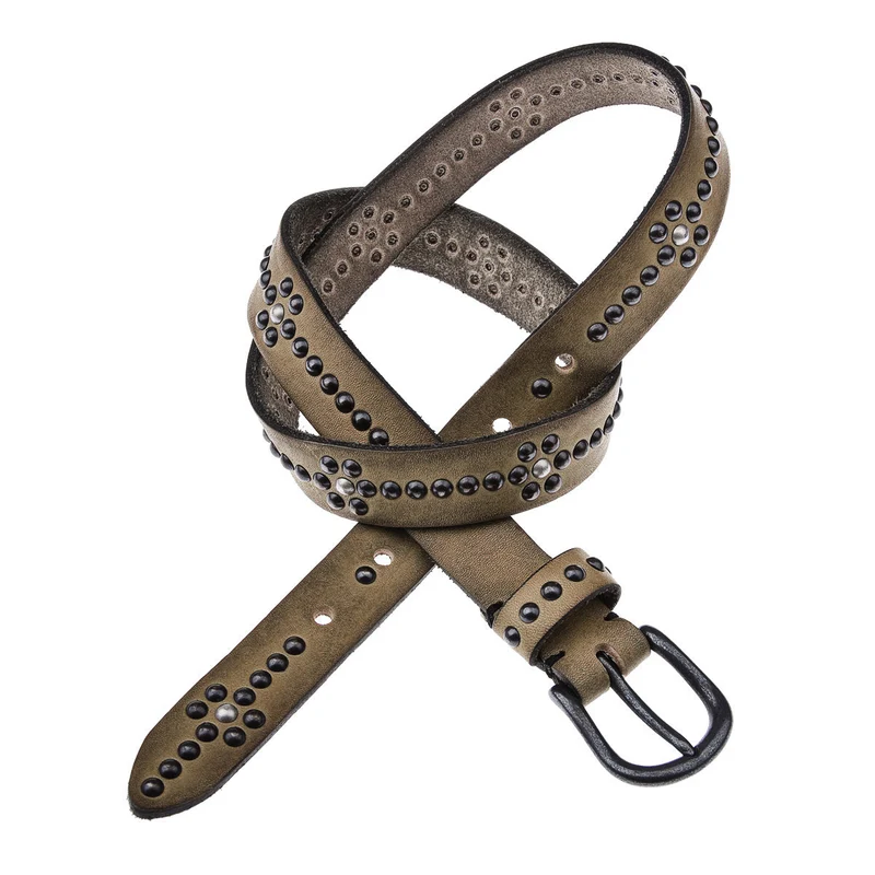 b, belt Gürtel mit Nieten in Taupe