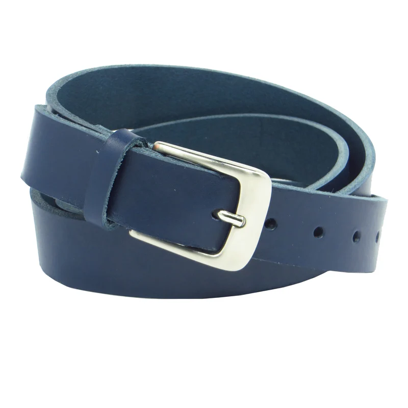 Ledergürtel 3 cm breit dunkelblau Rindsleder