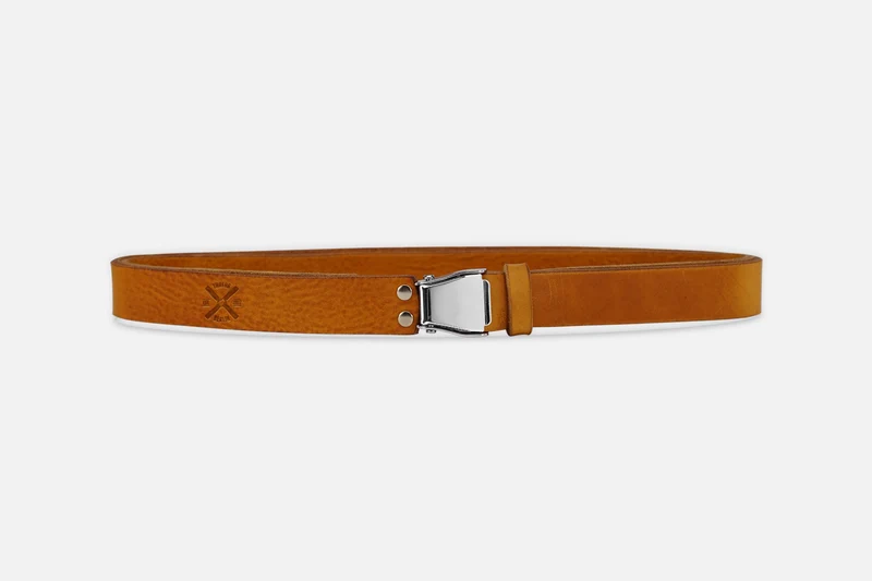 GÜRTEL SMALL COGNAC LIGHT/SILBER GLÄNZEND