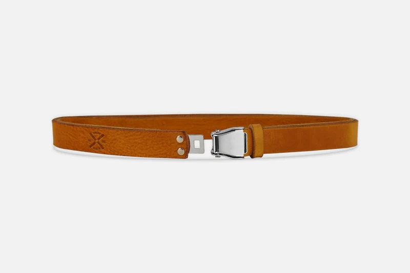 GÜRTEL SMALL COGNAC LIGHT/SILBER GLÄNZEND