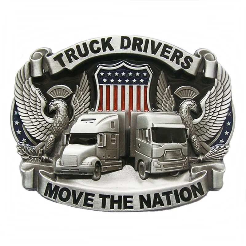 Gürtelschnalle Buckle Gürtelschliesse Truck Driver Move the Nation Trucker
