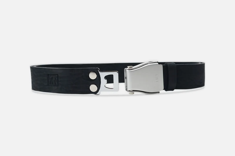 GÜRTEL STANDARD NUBUK BLACK/SILBER