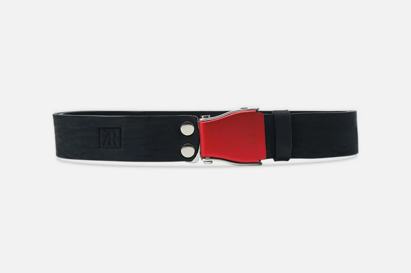 GÜRTEL STANDARD NUBUK BLACK/LACHSROT