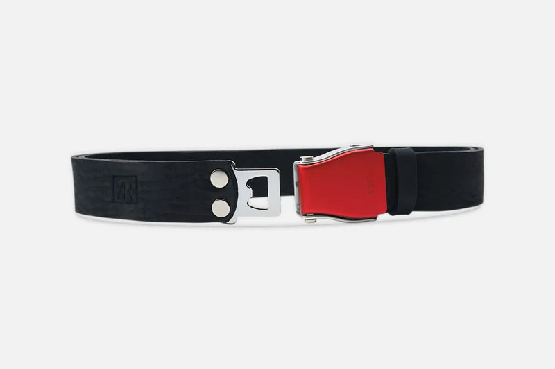 GÜRTEL STANDARD NUBUK BLACK/LACHSROT