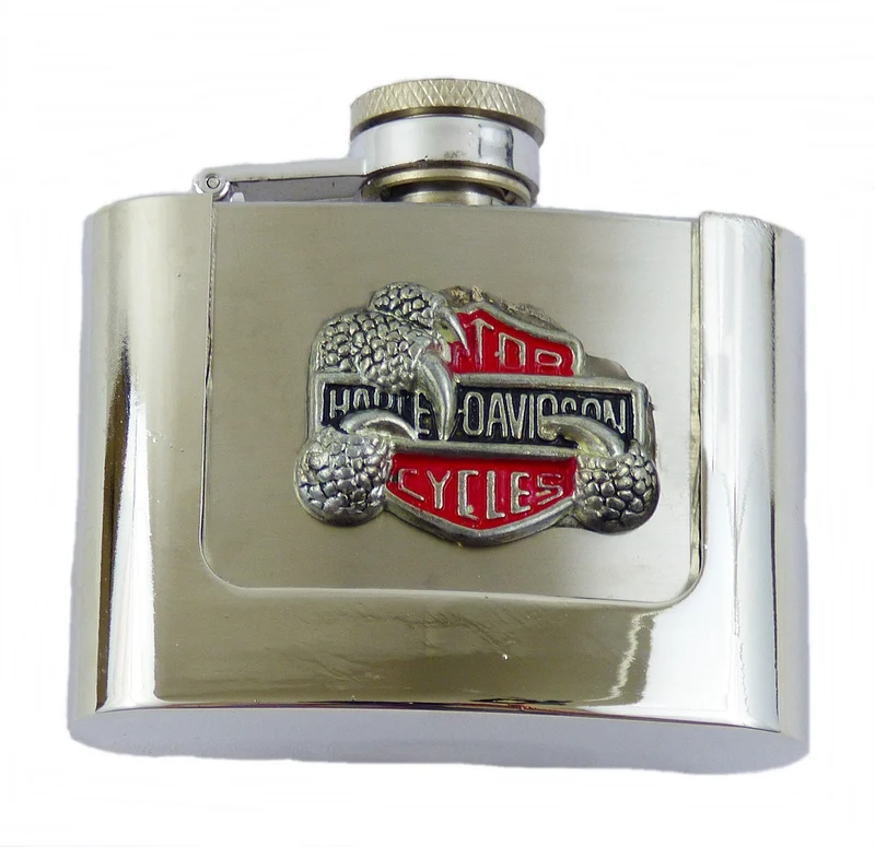 Gürtelschnalle Buckle Gürtelschliesse m. Flachmann Kralle Motor Cycles 60 ml