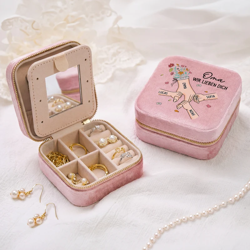 Mama Ich Liebe Dich - Personalisiertes Geschenk | Schmuckkästchen Samt Mama Oma