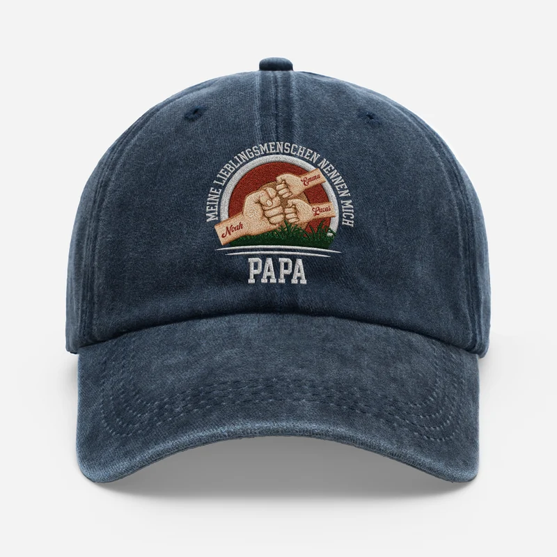 Meine Lieblingsmenschen Nennen Mich Opa Papa - Personalisiertes Geschenk | Washed Cap