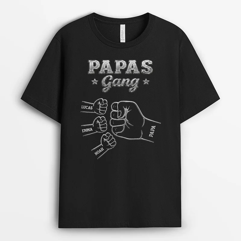 Papas Gang - Personalisiertes Geschenk | Opa Papa Shirt Grau Line