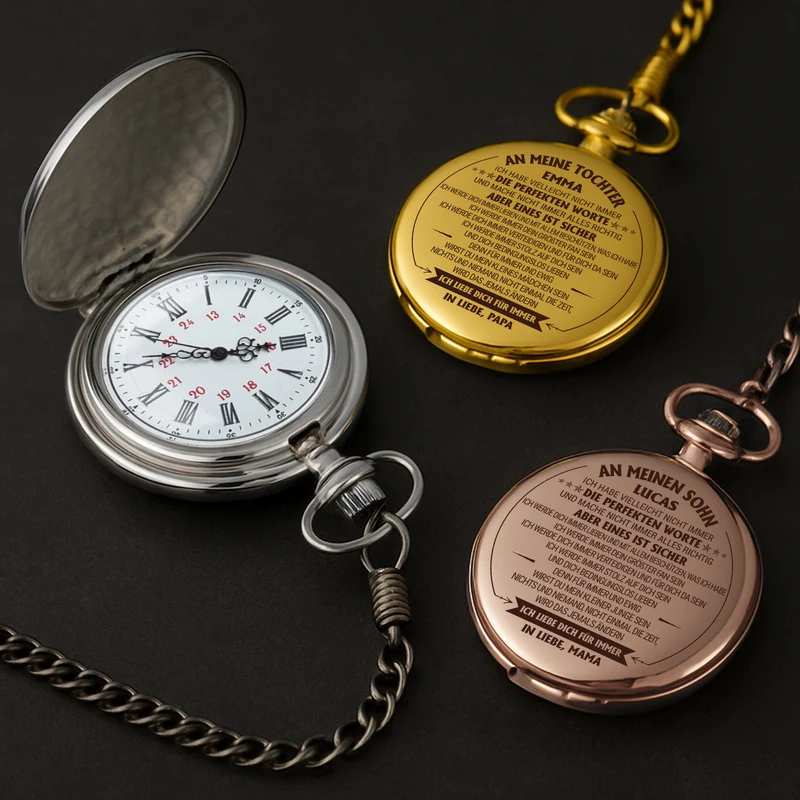 Ich Werde Immer Stolz Auf Dich Sein & Dich Bedingungslos Lieben - Personalisiertes Geschenk | Taschenuhr Tochter Sohn Enkel Enkelin