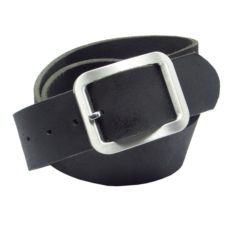 Ledergürtel 4 cm breit schwarz Büffelleder