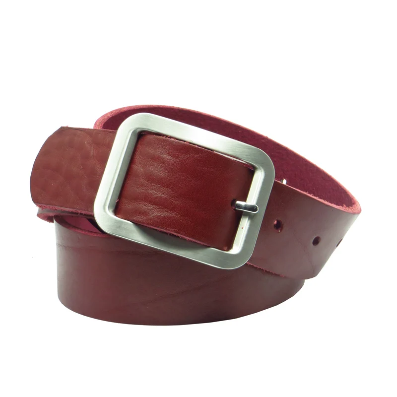 Ledergürtel 4 cm breit bordeaux rot Rindsleder