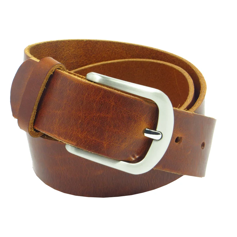 Ledergürtel 4 cm breit cognac braun Rindsleder