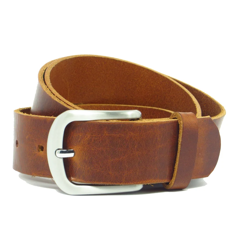 Ledergürtel 4 cm breit cognac braun Rindsleder