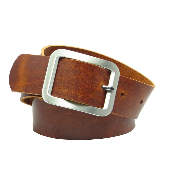 Ledergürtel 4 cm breit cognac braun Rindsleder