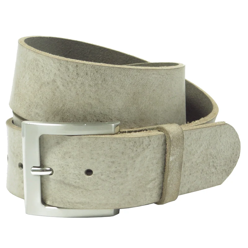 Ledergürtel 4 cm breit schlamm grau braun Rindsleder