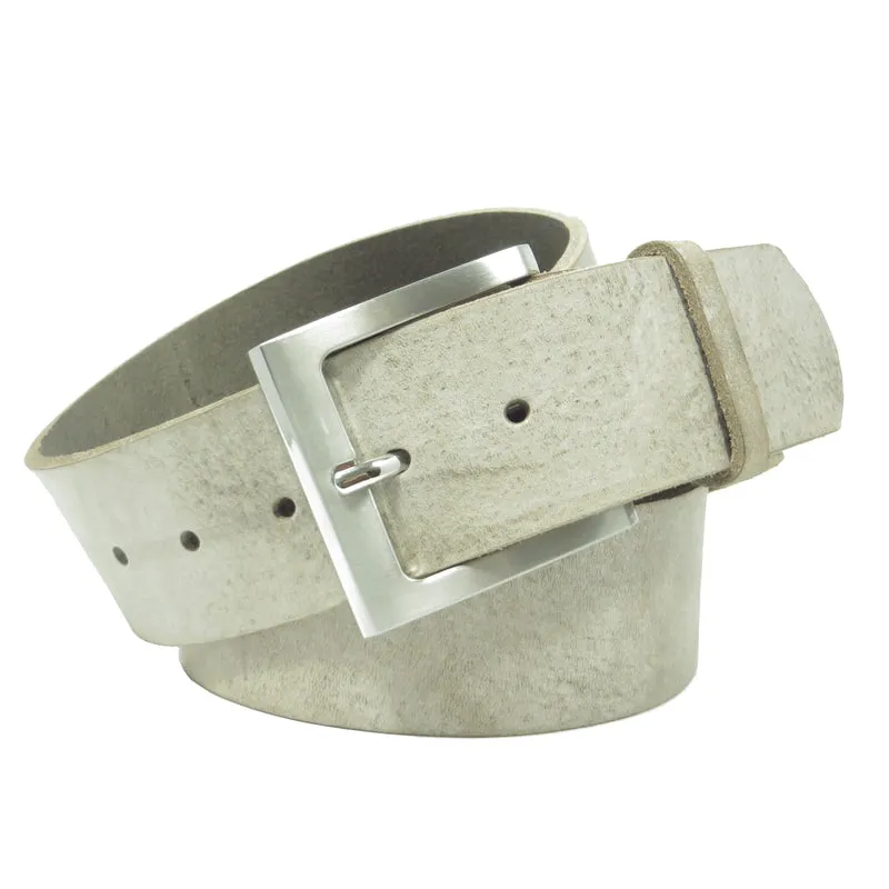 Ledergürtel 4 cm breit schlamm grau braun Rindsleder