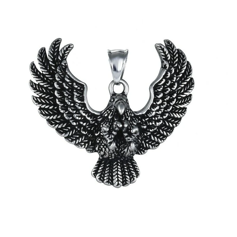 Großer Anhänger Kettenanhänger aus Edelstahl Angreifender Adler