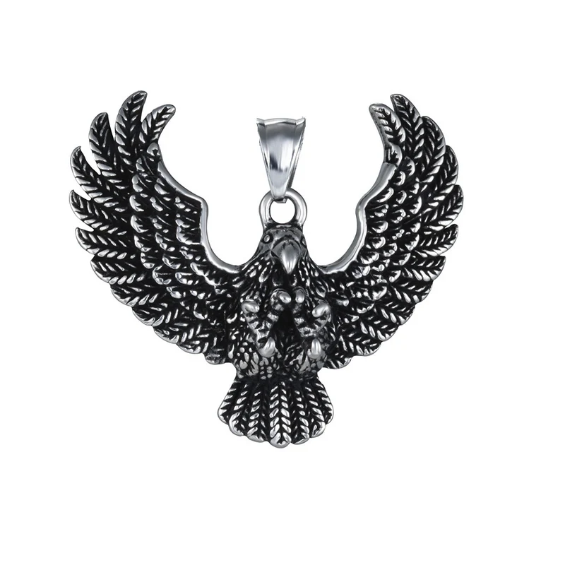 Großer Anhänger Kettenanhänger aus Edelstahl Angreifender Adler