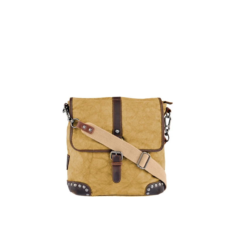 SURI FREY Umhängetasche Canvas Flap in Cognac