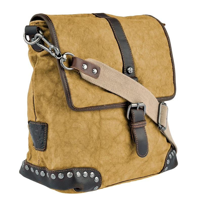 SURI FREY Umhängetasche Canvas Flap in Cognac