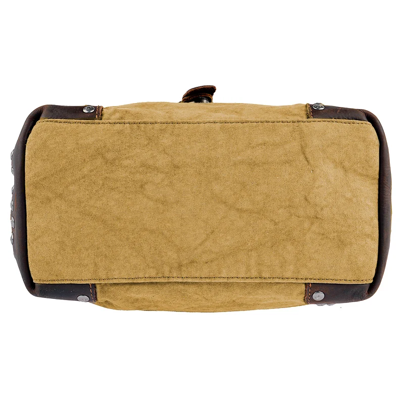 SURI FREY Umhängetasche Canvas Flap in Cognac